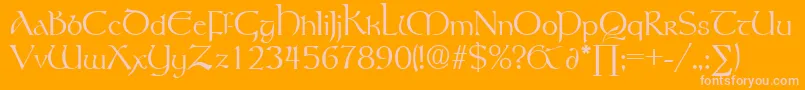 RosslaireDb Font – Pink Fonts on Orange Background