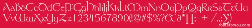 RosslaireDb Font – Pink Fonts on Red Background