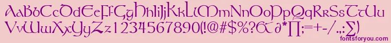 RosslaireDb Font – Purple Fonts on Pink Background