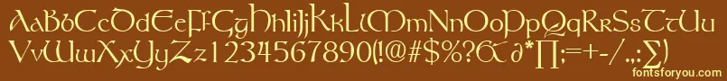 RosslaireDb Font – Yellow Fonts on Brown Background