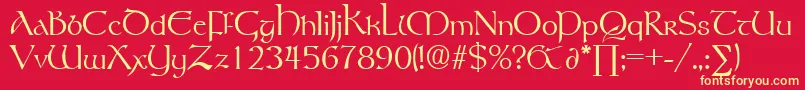 RosslaireDb Font – Yellow Fonts on Red Background