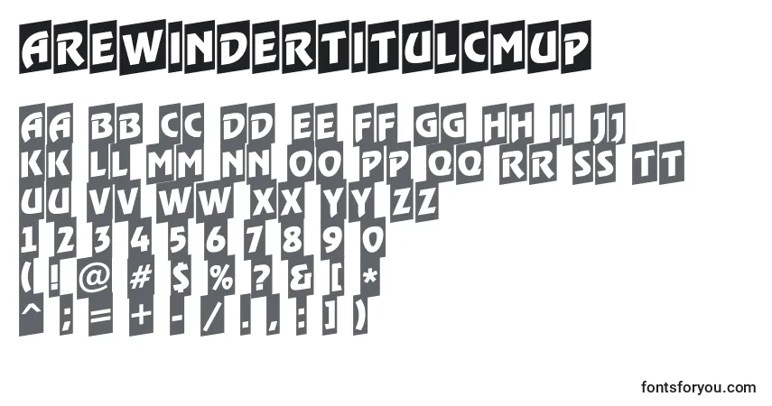 Шрифт ARewindertitulcmup – алфавит, цифры, специальные символы