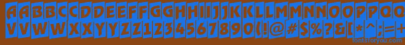 ARewindertitulcmup Font – Blue Fonts on Brown Background