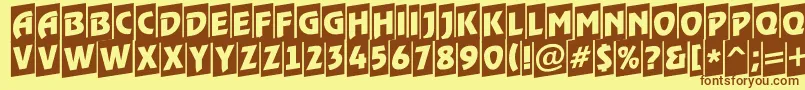 ARewindertitulcmup Font – Brown Fonts on Yellow Background