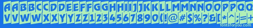 ARewindertitulcmup Font – Green Fonts on Blue Background