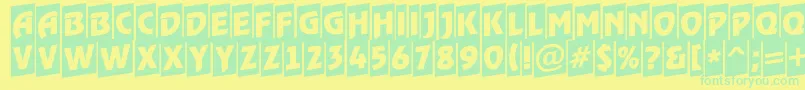 fuente ARewindertitulcmup – Fuentes Verdes Sobre Fondo Amarillo