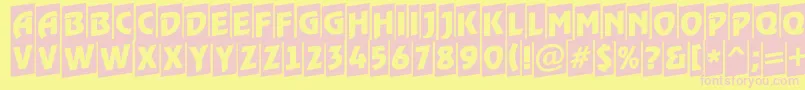 ARewindertitulcmup Font – Pink Fonts on Yellow Background