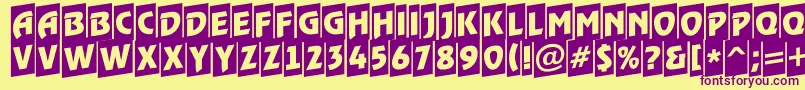 ARewindertitulcmup Font – Purple Fonts on Yellow Background