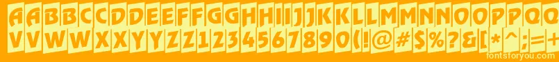 ARewindertitulcmup Font – Yellow Fonts on Orange Background