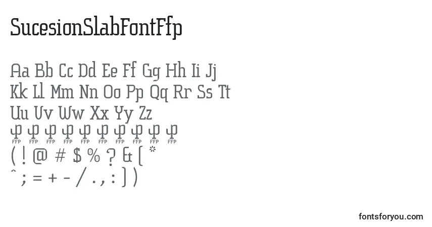 Fuente SucesionSlabFontFfp - alfabeto, números, caracteres especiales