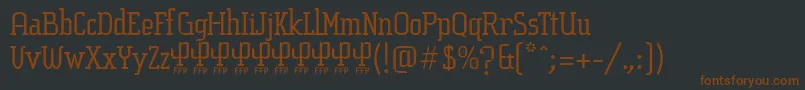 Czcionka SucesionSlabFontFfp – brązowe czcionki na czarnym tle