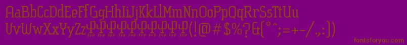 フォントSucesionSlabFontFfp – 紫色の背景に茶色のフォント