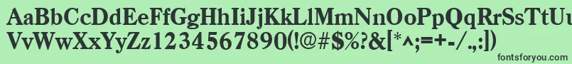 フォントCasadBold – 緑の背景に黒い文字