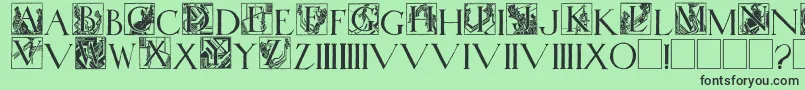 WadsworthsIndustria Font – Black Fonts on Green Background