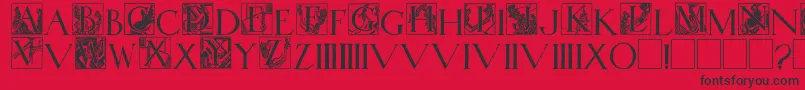 フォントWadsworthsIndustria – 赤い背景に黒い文字