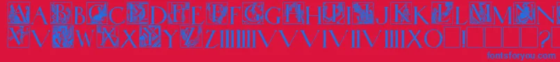フォントWadsworthsIndustria – 赤い背景に青い文字