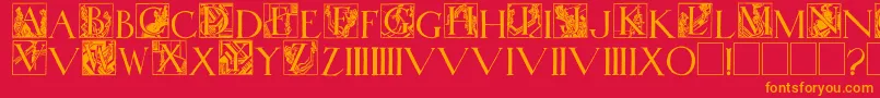WadsworthsIndustria Font – Orange Fonts on Red Background
