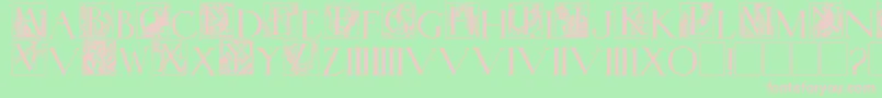 WadsworthsIndustria Font – Pink Fonts on Green Background