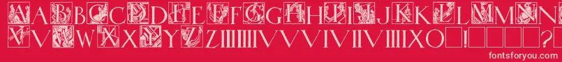 WadsworthsIndustria Font – Pink Fonts on Red Background