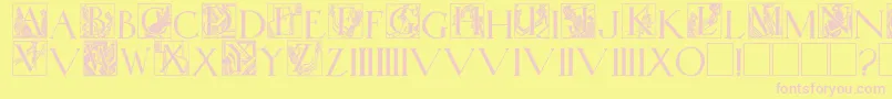 フォントWadsworthsIndustria – ピンクのフォント、黄色の背景