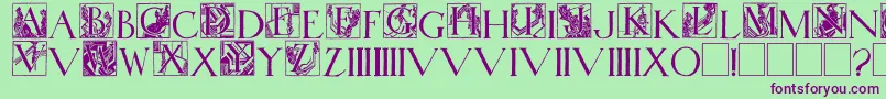 WadsworthsIndustria Font – Purple Fonts on Green Background