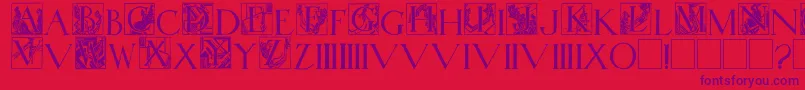 WadsworthsIndustria Font – Purple Fonts on Red Background