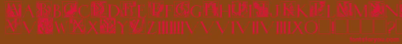 WadsworthsIndustria-Schriftart – Rote Schriften auf braunem Hintergrund
