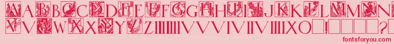 WadsworthsIndustria Font – Red Fonts on Pink Background