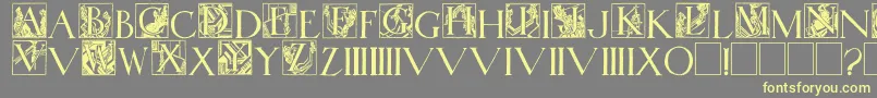 WadsworthsIndustria Font – Yellow Fonts on Gray Background