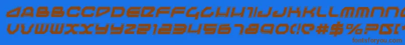 Fonte TravelerProItalic – fontes marrons em um fundo azul