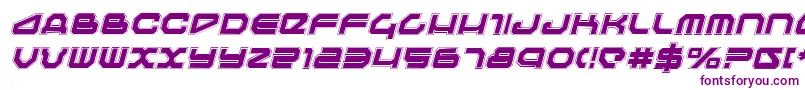 Police TravelerProItalic – polices violettes sur fond blanc