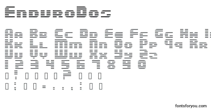EnduroDos-fontti – aakkoset, numerot, erikoismerkit