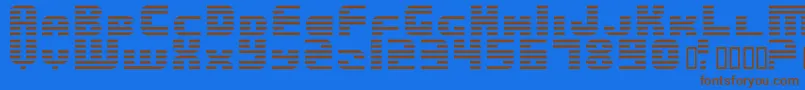 EnduroDos Font – Brown Fonts on Blue Background