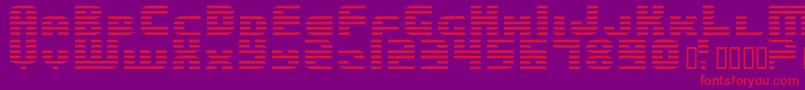 EnduroDos Font – Red Fonts on Purple Background