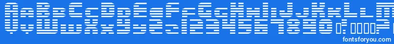 EnduroDos-Schriftart – Weiße Schriften auf blauem Hintergrund