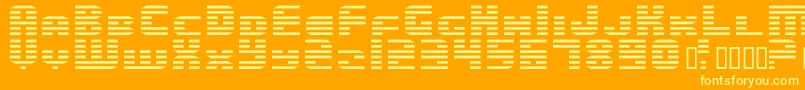 Fonte EnduroDos – fontes amarelas em um fundo laranja