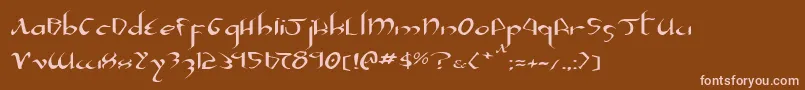 フォントXaphanIiExpanded – 茶色の背景にピンクのフォント