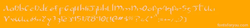 XaphanIiExpanded Font – Pink Fonts on Orange Background