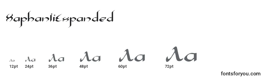 Größen der Schriftart XaphanIiExpanded