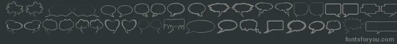 Talkies-Schriftart – Graue Schriften auf schwarzem Hintergrund