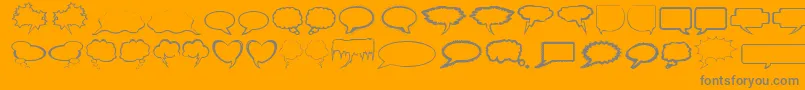 Fonte Talkies – fontes cinzas em um fundo laranja