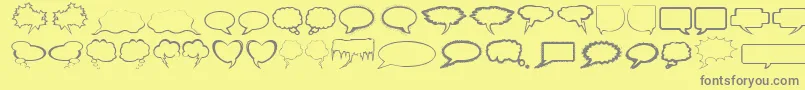 Fonte Talkies – fontes cinzas em um fundo amarelo