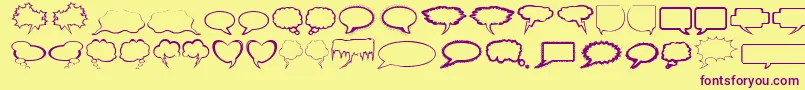 Talkies-Schriftart – Violette Schriften auf gelbem Hintergrund