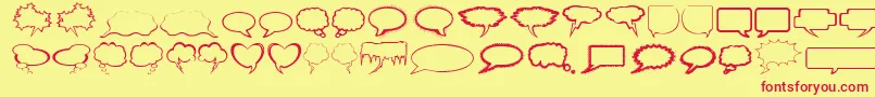 Fonte Talkies – fontes vermelhas em um fundo amarelo