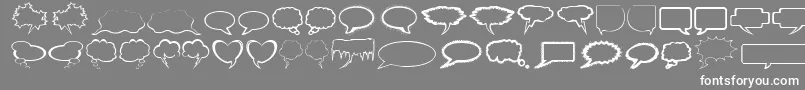 Talkies-Schriftart – Weiße Schriften auf grauem Hintergrund