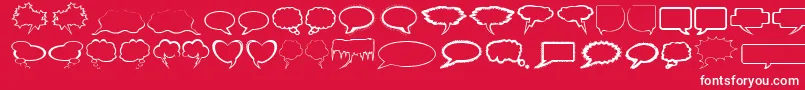 Talkies-Schriftart – Weiße Schriften auf rotem Hintergrund