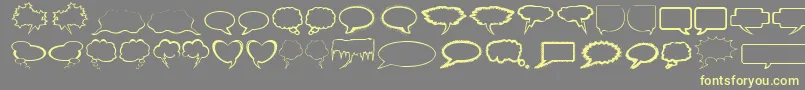 Talkies-Schriftart – Gelbe Schriften auf grauem Hintergrund