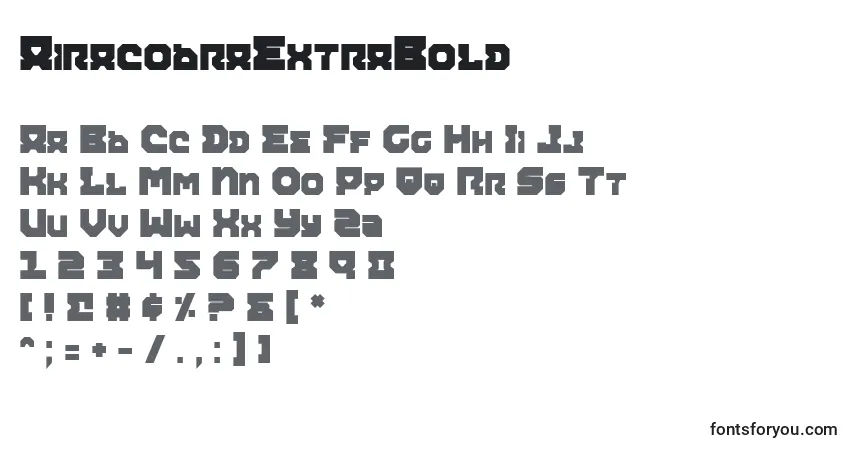 A fonte AiracobraExtraBold – alfabeto, números, caracteres especiais