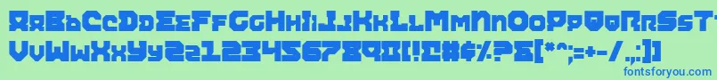 AiracobraExtraBold Font – Blue Fonts on Green Background