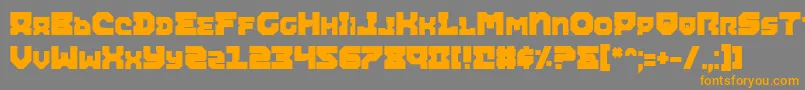 フォントAiracobraExtraBold – オレンジの文字は灰色の背景にあります。